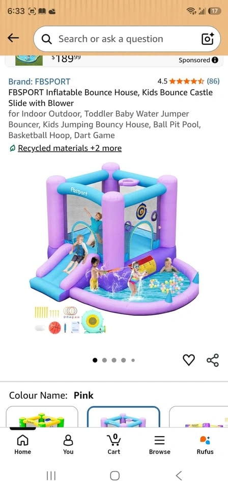 FBSPORT Inflatable Bounce House for Kids with Slide & Ball Pit - photo 2