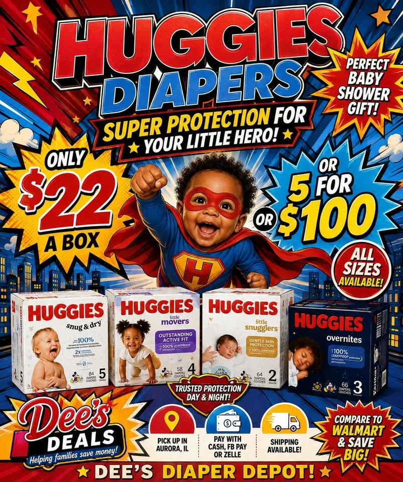 Huggies Diapers Sale $22 a box or 5 for $100 - photo 3