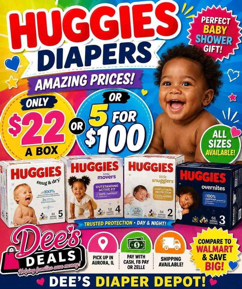Huggies Diapers Sale $22 a box or 5 for $100 - photo 4