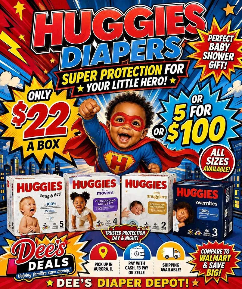 Huggies Diapers All sizes $22 a box