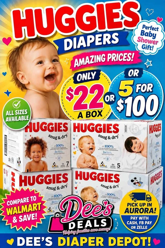 Huggies Diapers $22 a box