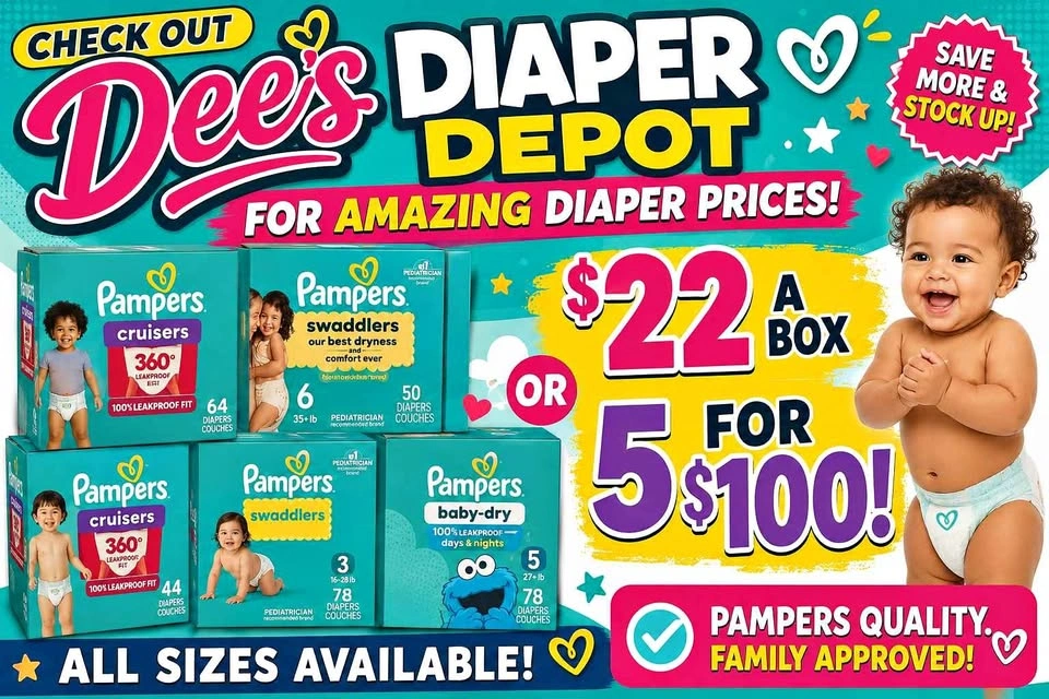 Pampers Diapers Sale $22 a box