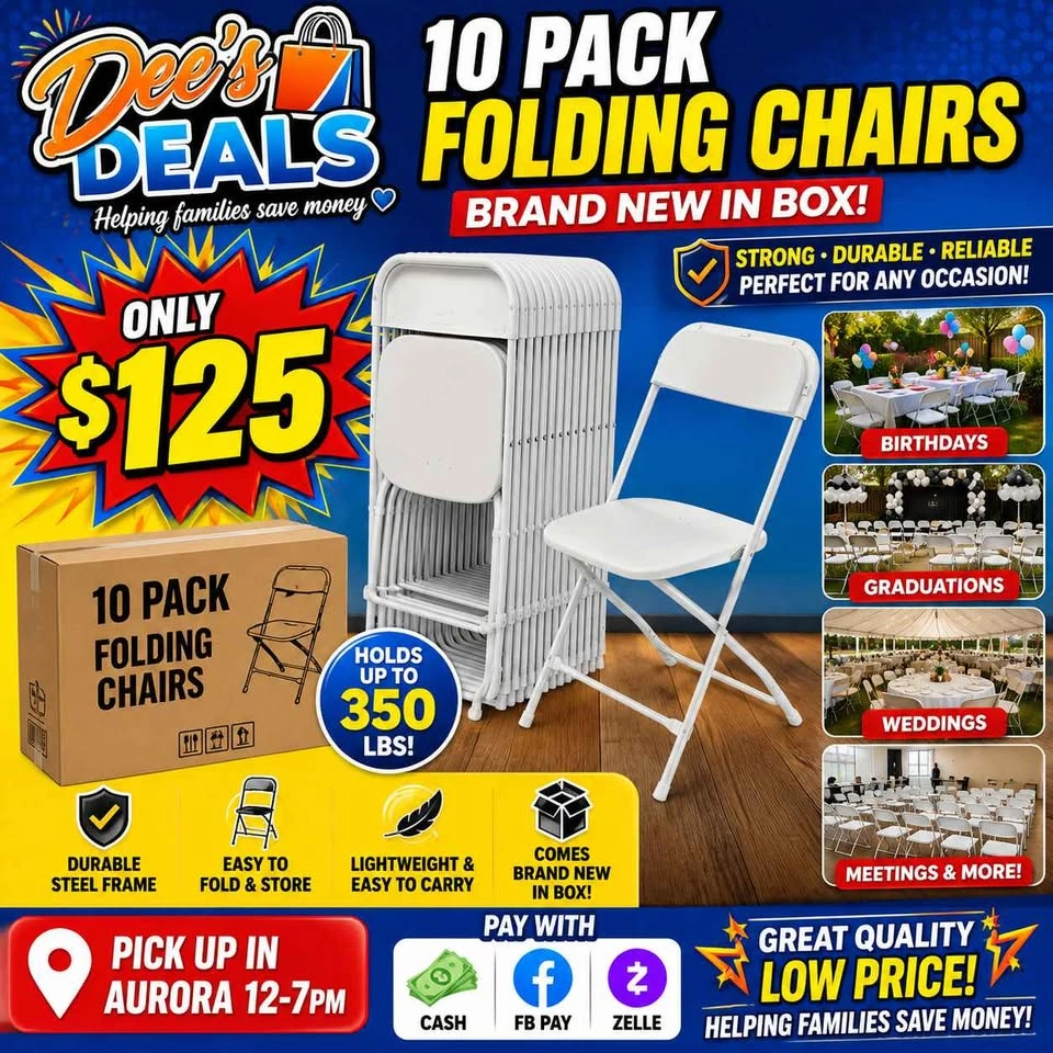 10 Pack Commercial Folding Chairs BRAND NEW IN BOX - photo 2