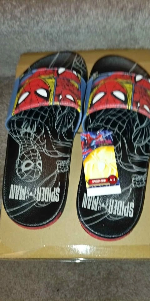 Men's Spider-Man Slides Sizes 7-12