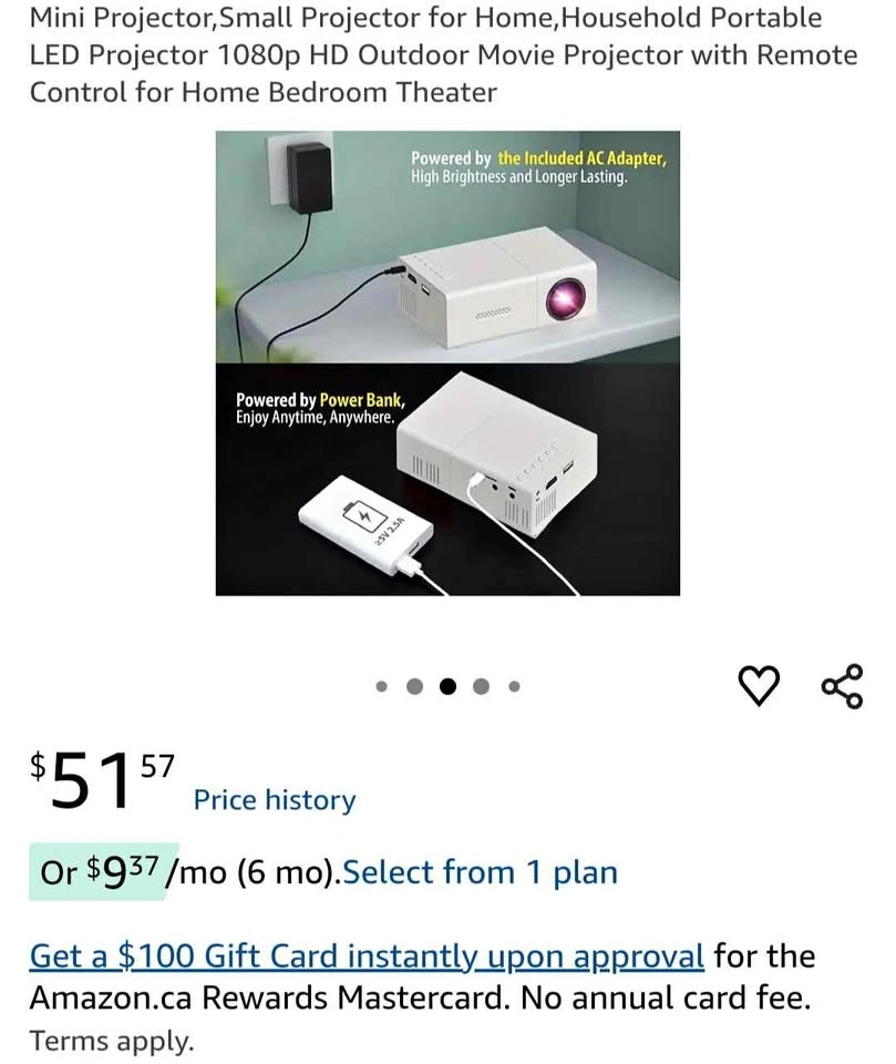 Mini LED Projector 1080p HD Portable Home Theater