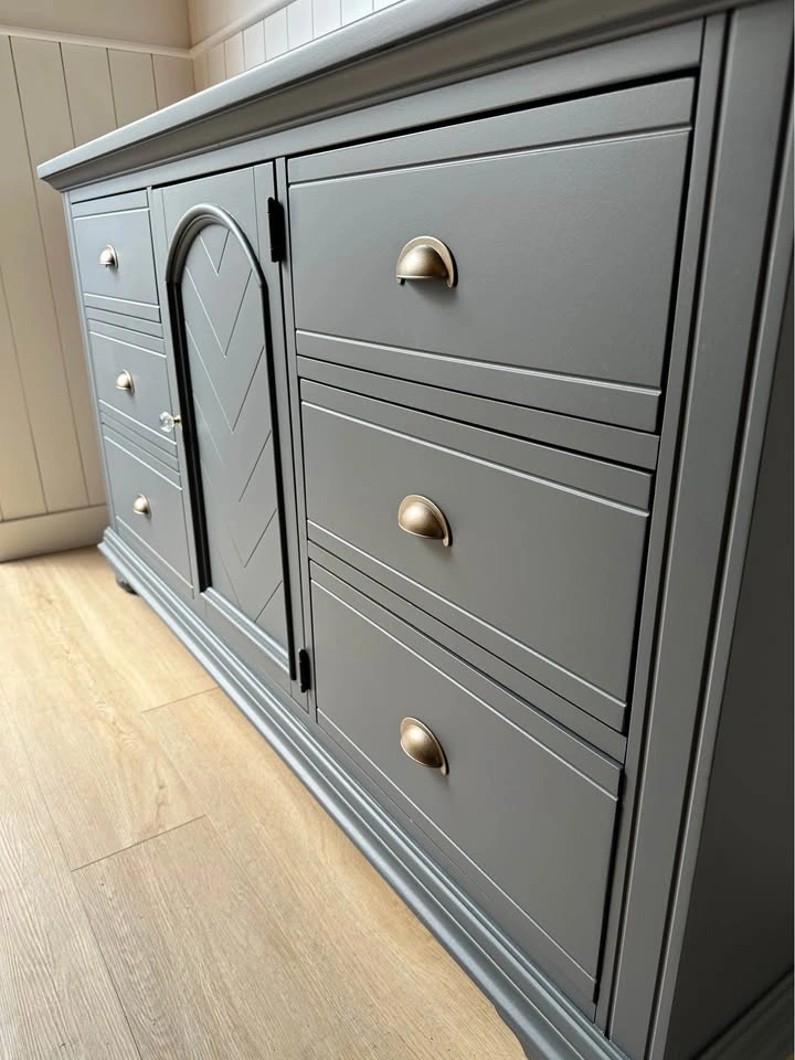 3-Piece Refurbished Bedroom Set | Midnight Grey + Antique Brass - photo 2