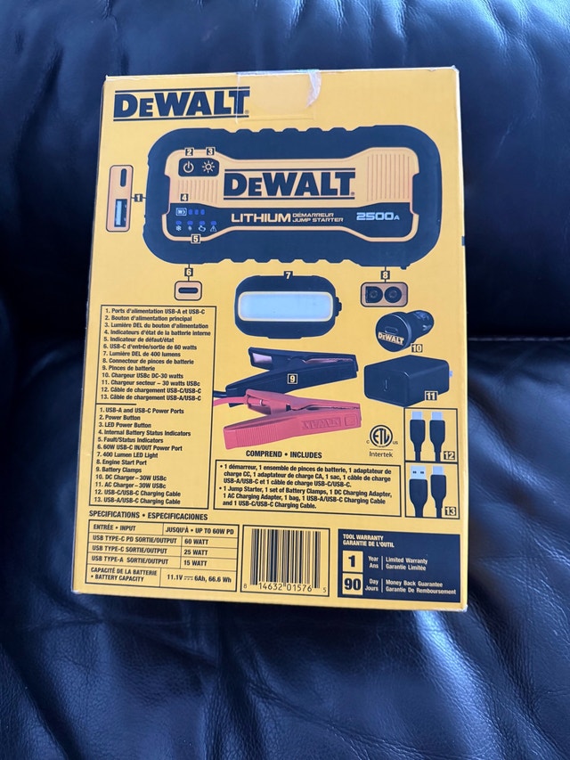 DEWALT Jump Starter 2500 peak amp - photo 3