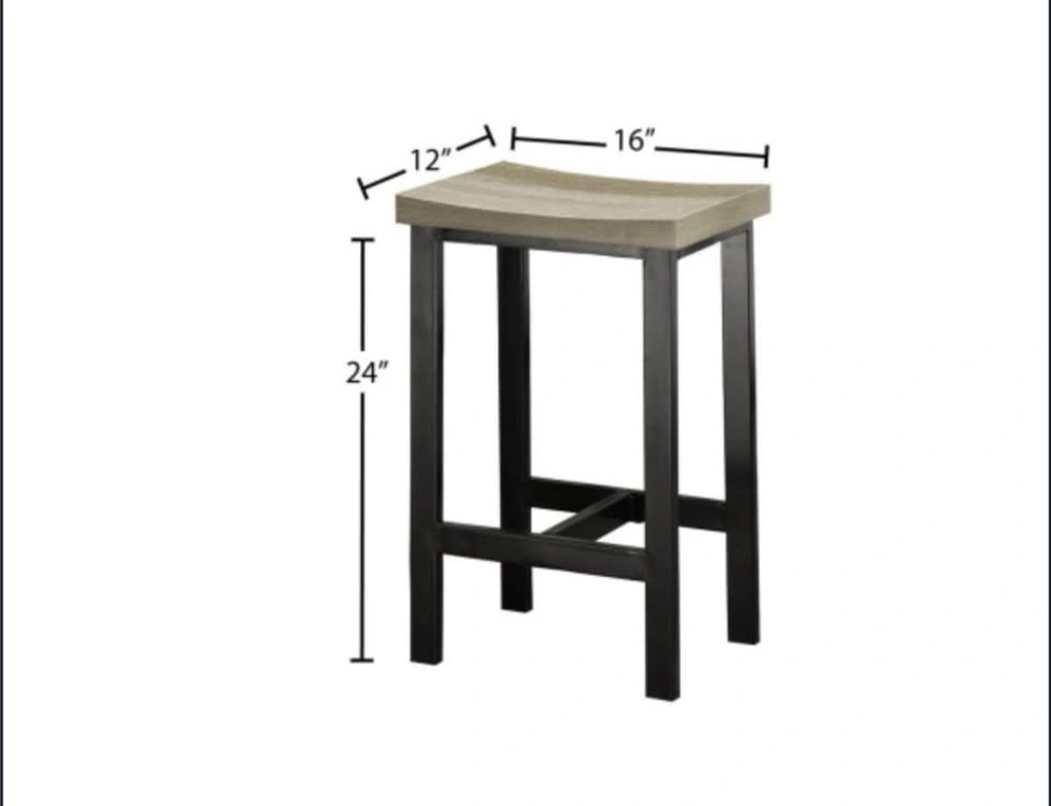 5-Piece Grey Wood and Black Metal Bar Table Set with 4 Stools - photo 3