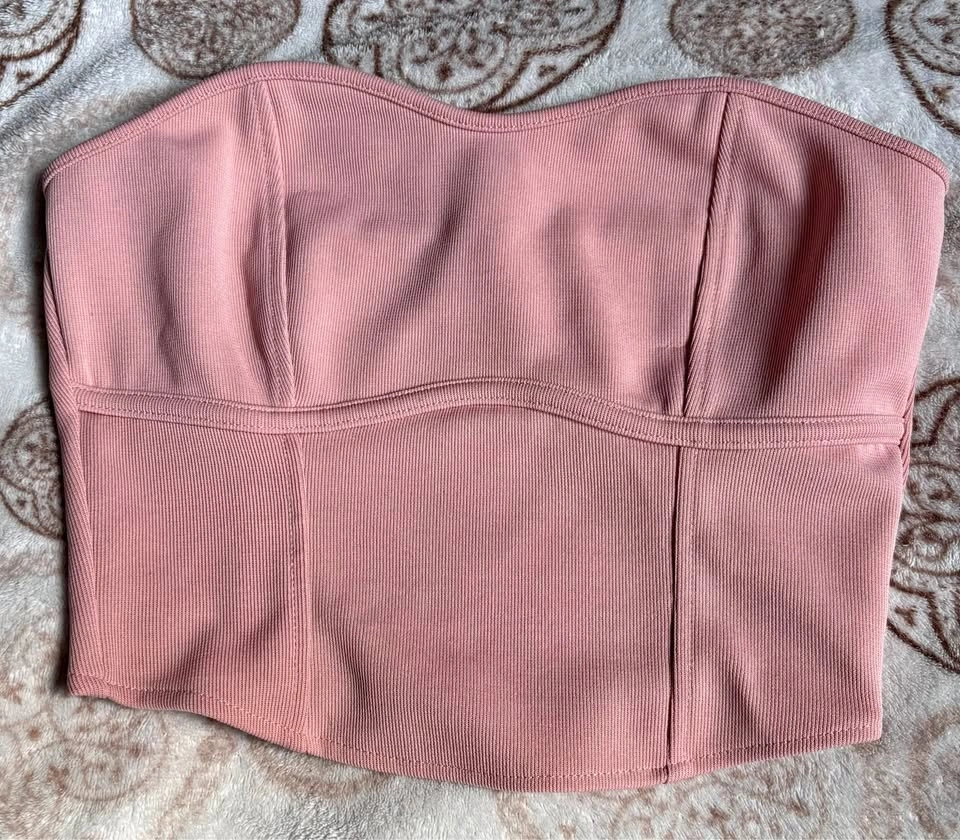 Pink Corset-Style Tube Top