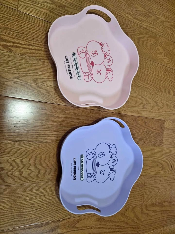 Le Creuset Line Friends Trays Pink Purple Set