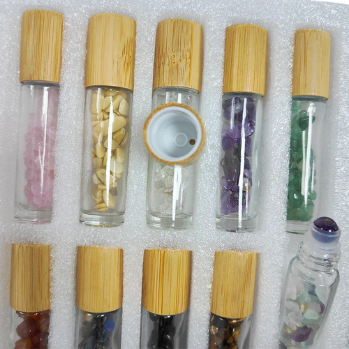 10Pcs 10ml Essential Oil Natural Jade Roller Bottles - photo 2