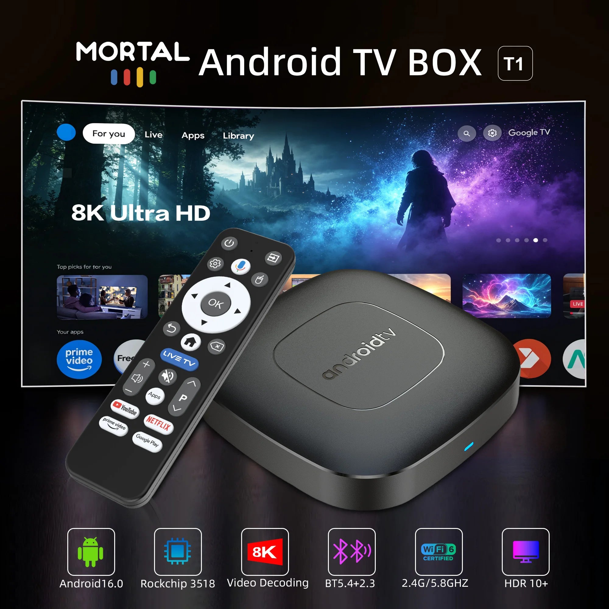 TV Box Android 16 Google Assistant Voice Control 8GB 128GB - photo 3