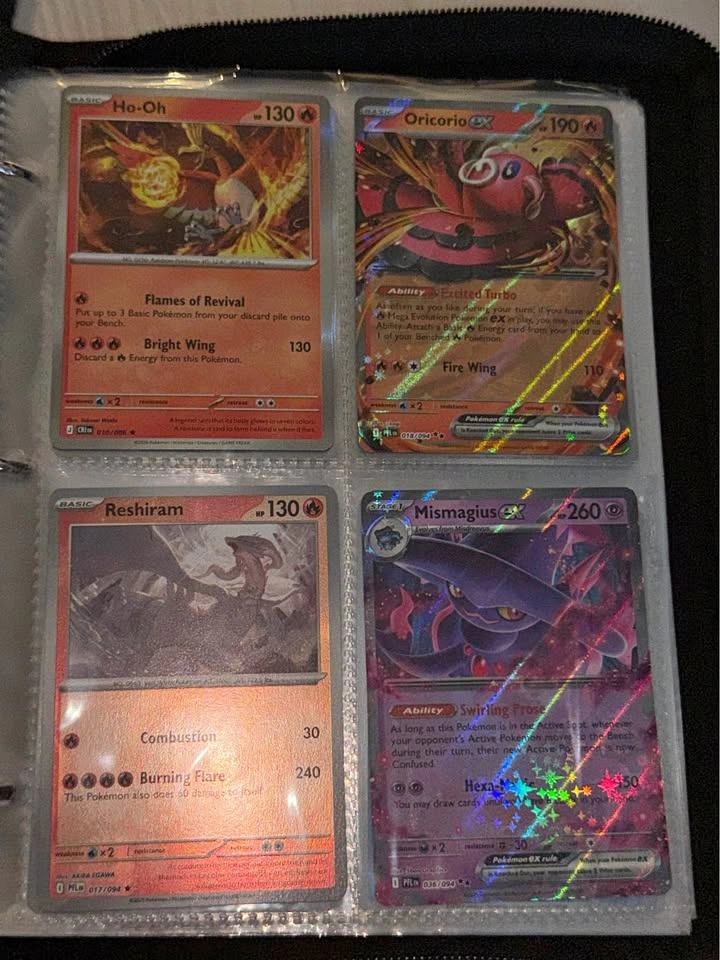 Filled Pokémon card binder