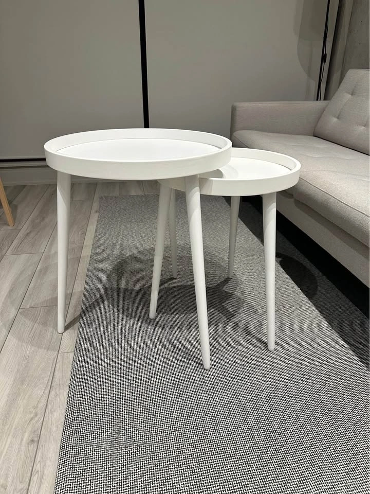 White Round Nesting Tables - photo 3