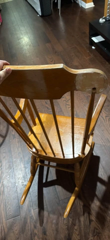 Vintage Windsor Style Wooden Rocking Chair - photo 2