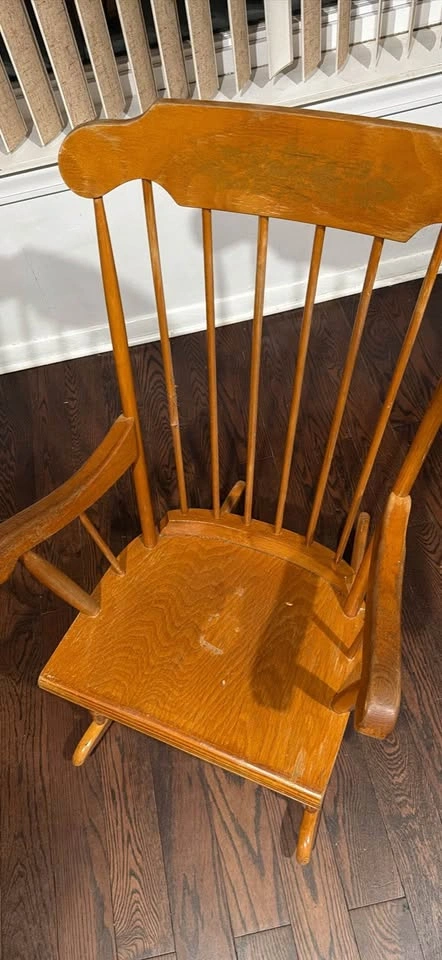 Vintage Windsor Style Wooden Rocking Chair - photo 3