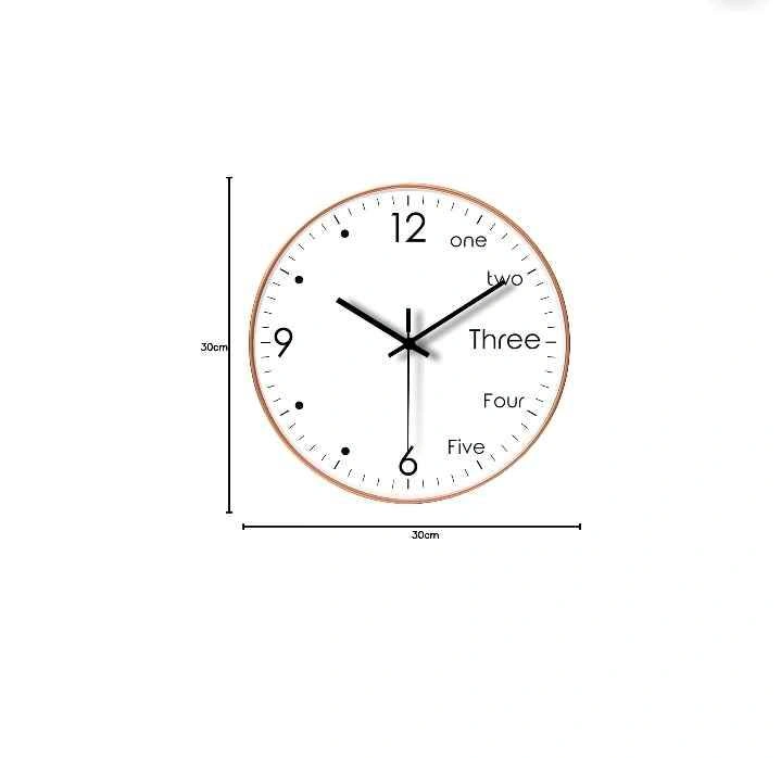 12” Scandinavian Modern Wall Clock – Silent Quartz - photo 2