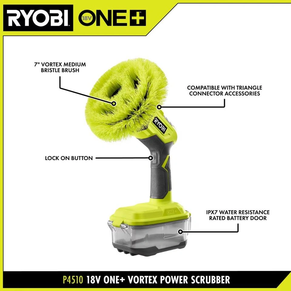 BRAND NEW - RYOBI 18V ONE+ VORTEX Power Scrubber (TOOL ONLY) - photo 5