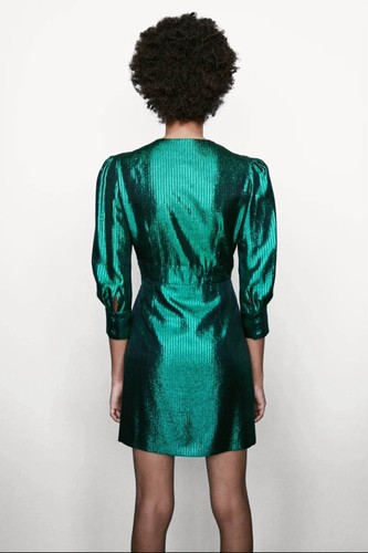Maje Metallic Long Sleeve Cocktail/Party Dress - photo 3