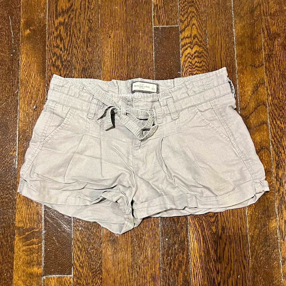 Womens Abercrombie & Fitch Vintage Y2K Gray Tie Shorts XS