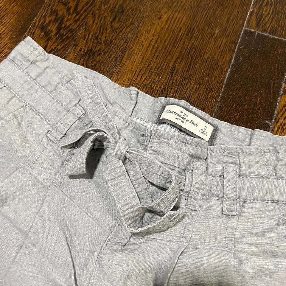 Womens Abercrombie & Fitch Vintage Y2K Gray Tie Shorts XS - photo 3