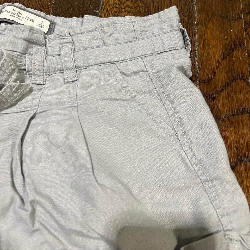 Womens Abercrombie & Fitch Vintage Y2K Gray Tie Shorts XS - photo 4