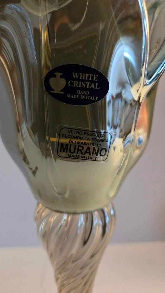 White Crystal Murano Italy Flower vase - photo 2