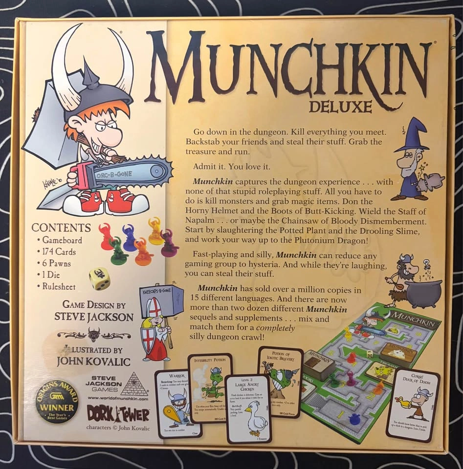 Munchkin Deluxe (Rare 1st Edition w/ Molded Plastic Pawns) - photo 4