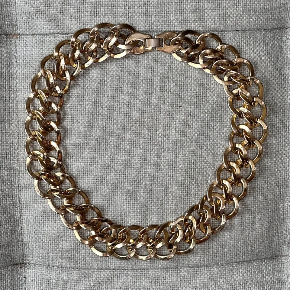 Gold Tone Chunky Double Link Chain Necklace - 18 Inch - photo 2