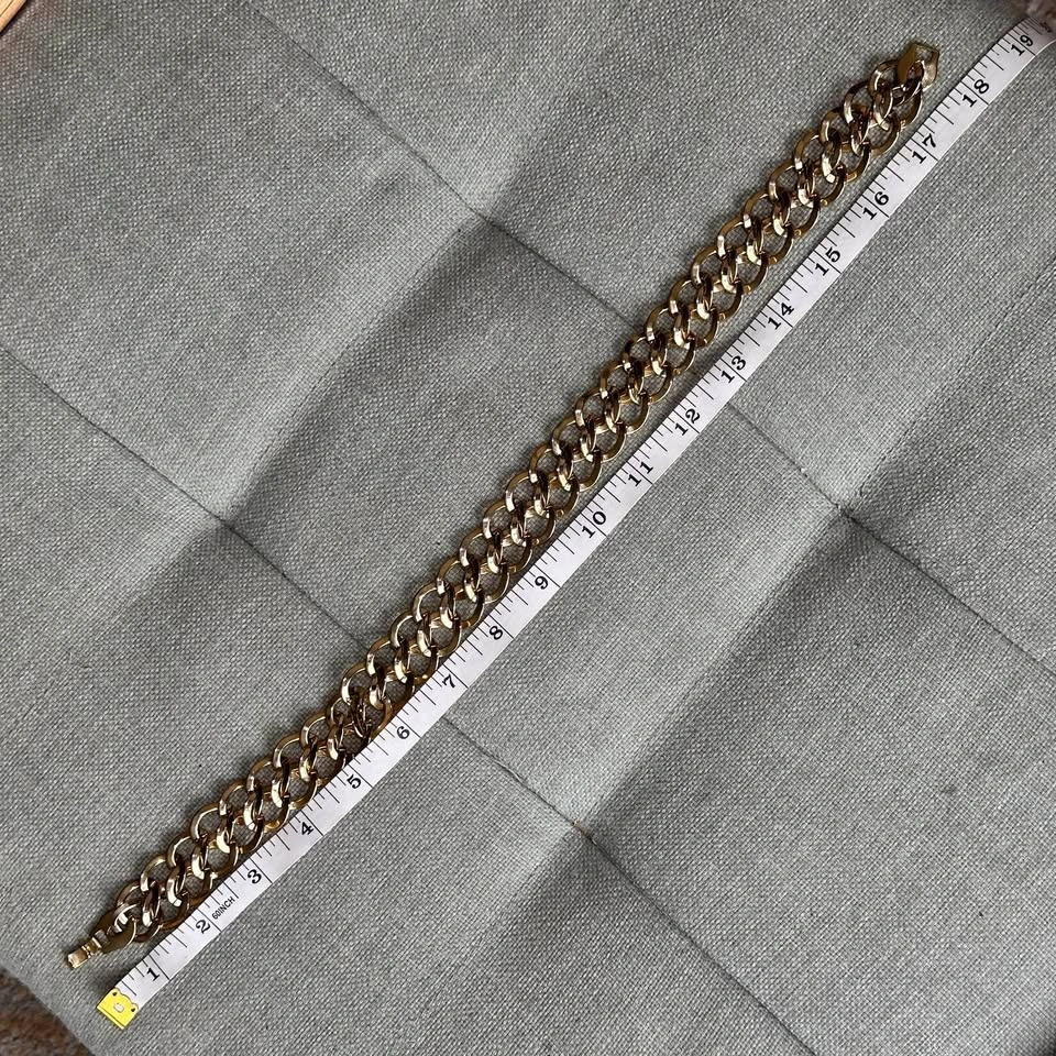 Gold Tone Chunky Double Link Chain Necklace - 18 Inch - photo 3