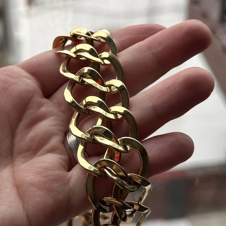 Gold Tone Chunky Double Link Chain Necklace - 18 Inch - photo 4