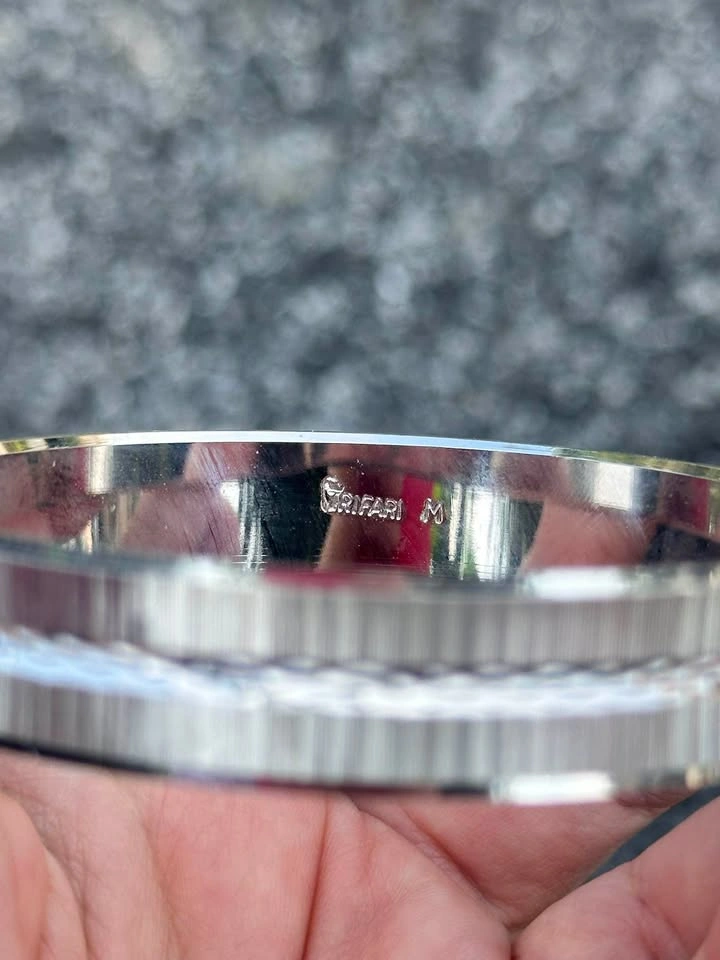 Vintage Trifari Silver Bangle Bracelet (Signed) - photo 4