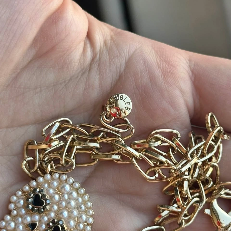 BaubleBar Pearl Skull Necklace – Gold-Tone Sugar Skull Pendant - photo 3