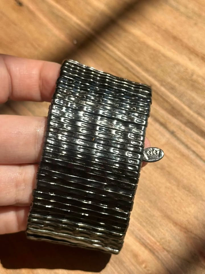 Vintage Wide Cuff Bracelet – Gunmetal Stretch Bangle - photo 5