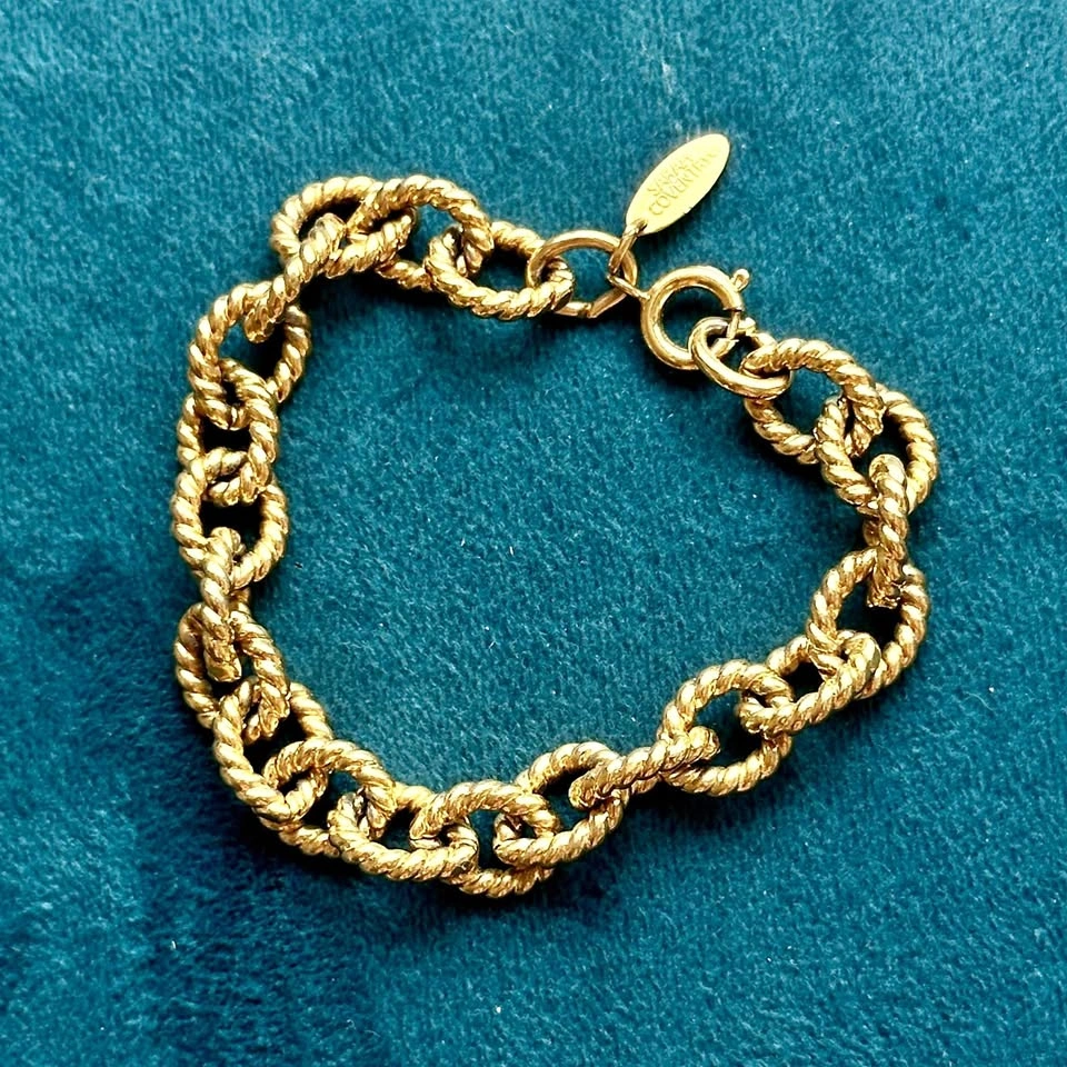 Vintage Sarah Coventry Gold-Tone Rope Chain Bracelet
