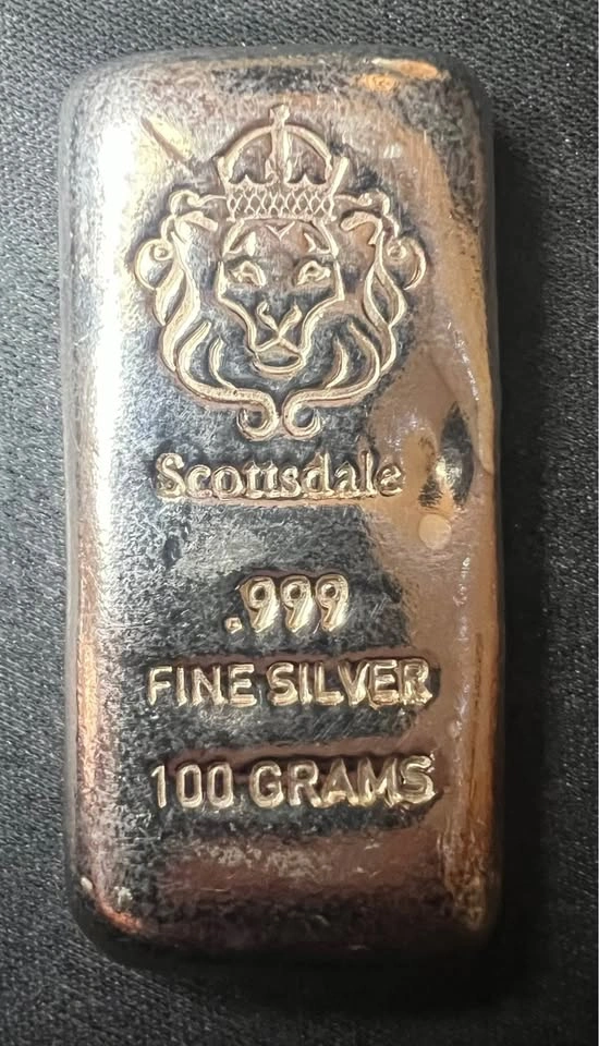 99.9% silver bar 100grams - photo 2
