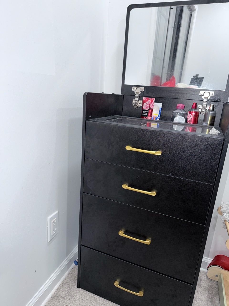 Compact Vanity with Mirror and Stool - photo 5