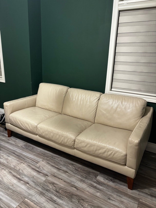 Natuzzi Editions Leather Sofa - Dove Grey
