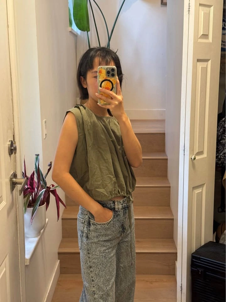 Little Mountain Army Green Sleeveless Blouse - photo 2