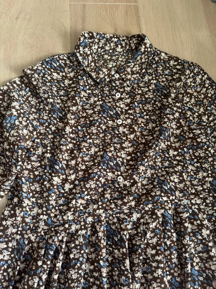 Floral Long Sleeve Button Down Midi Dress - photo 2