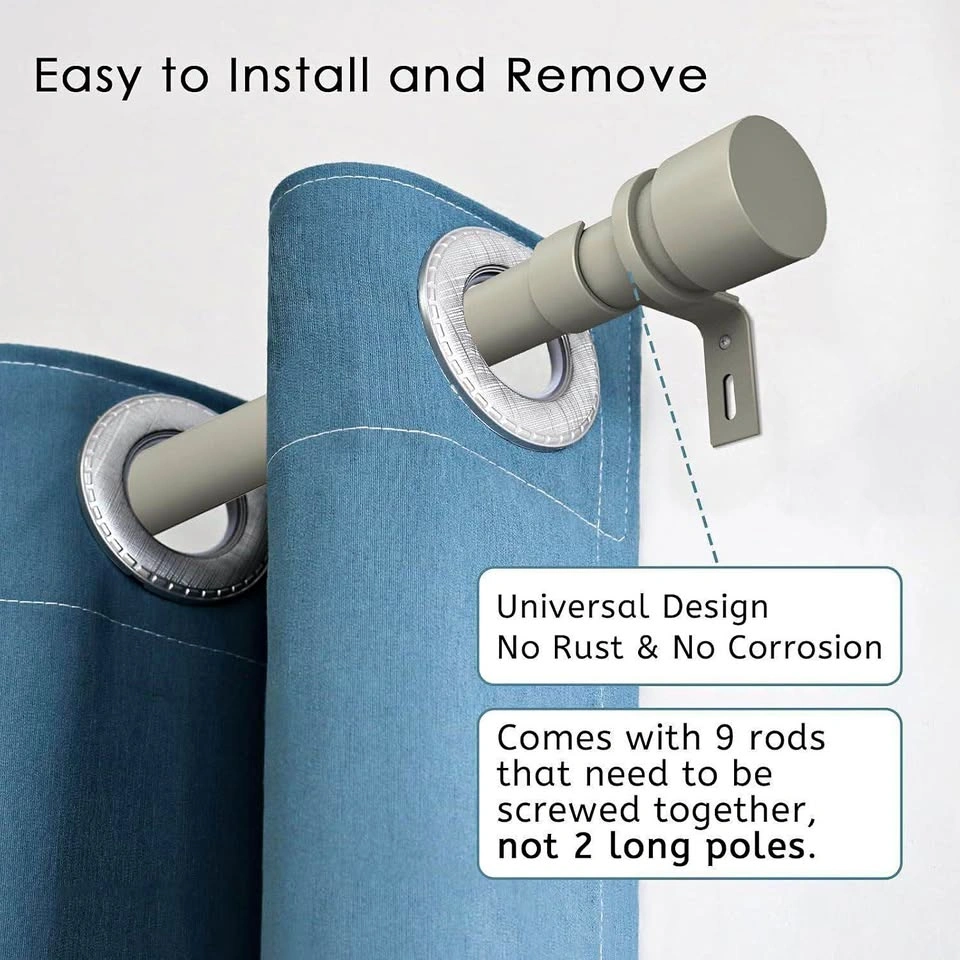 Brushed Nickel Adjustable Curtain Rod up to 144 Inches