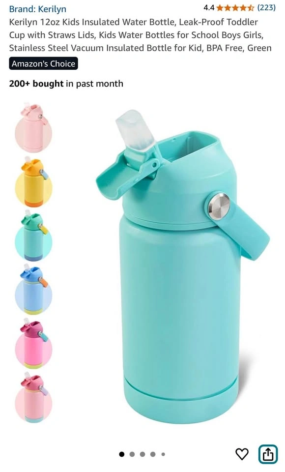 Kerilyn 12oz Kids Insulated Water Bottle