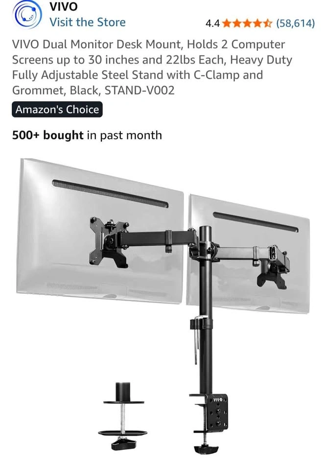 VIVO V002 Dual Monitor Desk Mount Stand (NEW/In Box) - photo 4