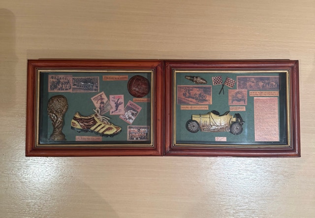 Vintage Sports and Racing Shadow Box Wall Art