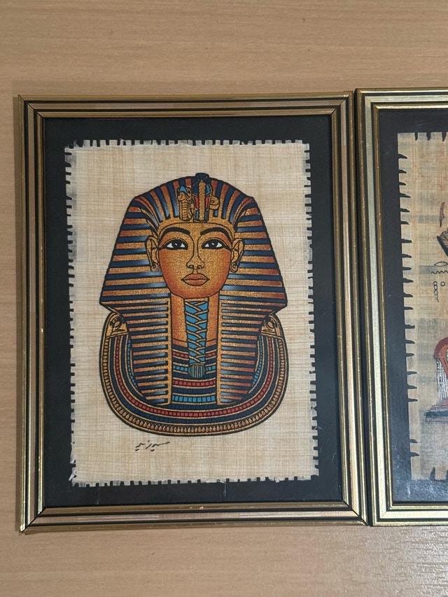 Egyptian Papyrus Paintings Pair - photo 3