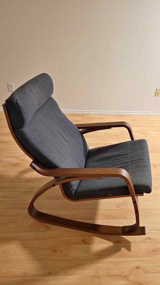 IKEA POÄNG Rocking Chair / Armchair (Dark Grey Cushion)