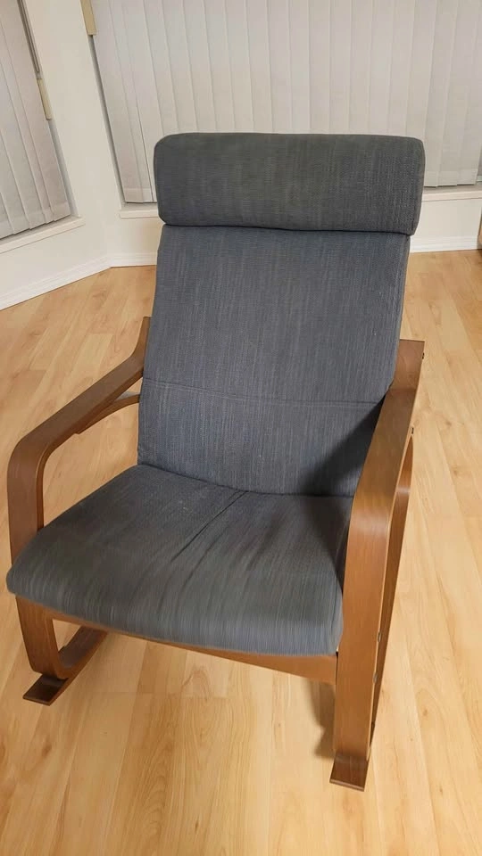 IKEA POÄNG Rocking Chair / Armchair (Dark Grey Cushion) - photo 2