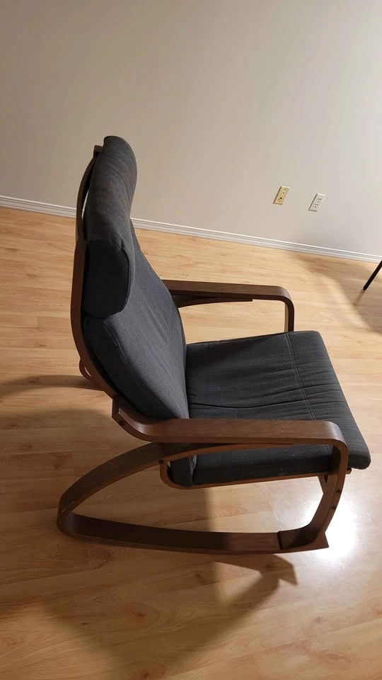 IKEA POÄNG Rocking Chair / Armchair (Dark Grey Cushion) - photo 3