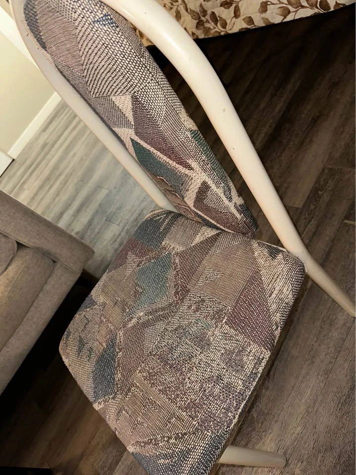 Vintage Metal & Fabric Dining/Accent Chair - photo 4