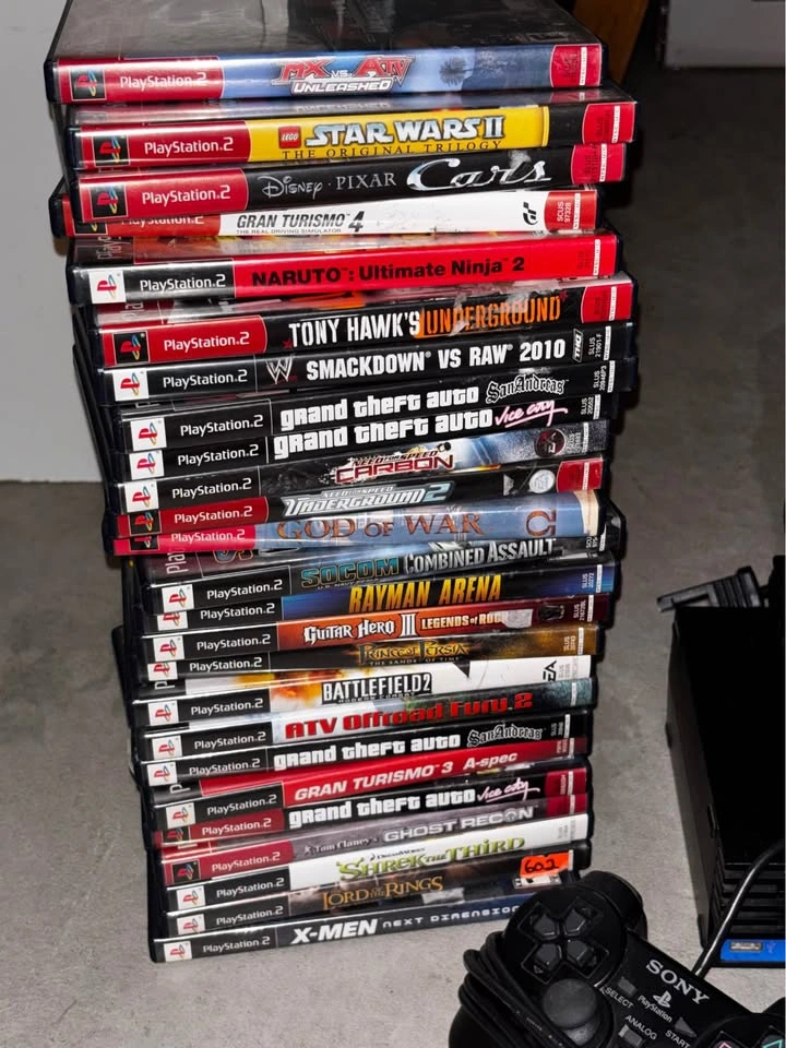 PlayStation 2 Fat Console Bundle – 3 Controllers & 20+ Games - photo 2